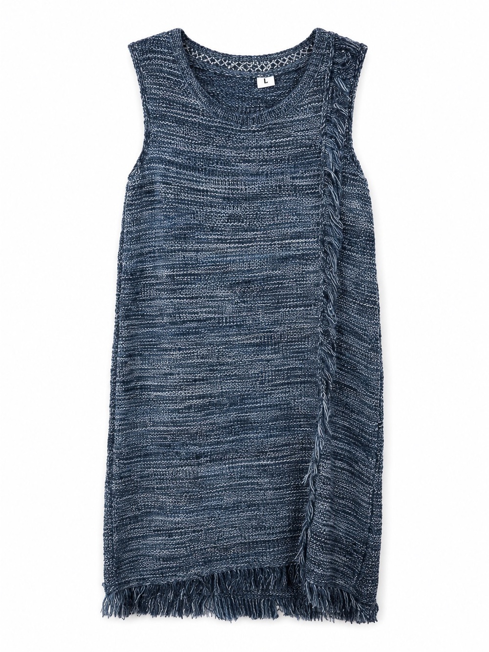 HOLDING HORSES Blue knit Dress Fringe Medium